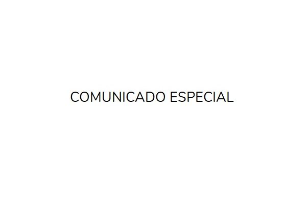 COMUNICADO ESPECIAL