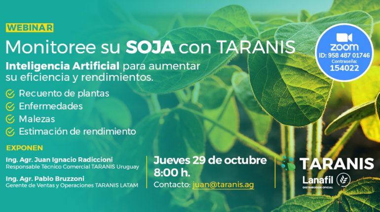 WEBINAR: Monitoree su SOJA con TARANIS